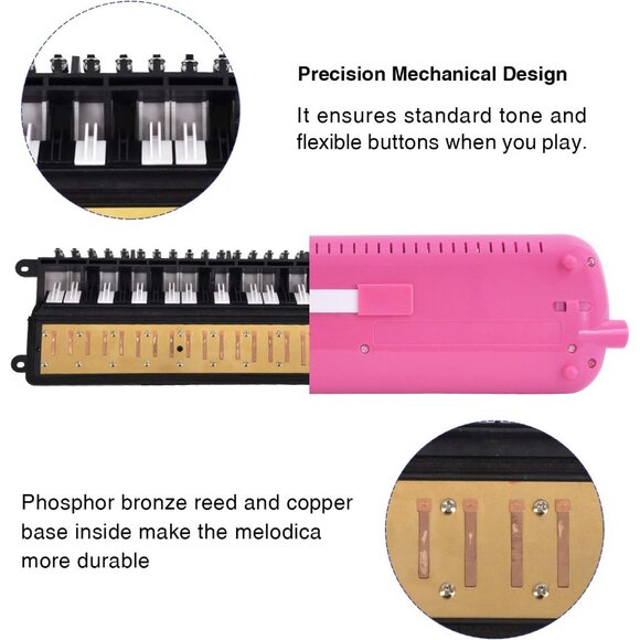 32 Key Melodica Instrument Keyboard Soprano Piano Style with Mouthpiece Tube Set - Picture 3 of 7